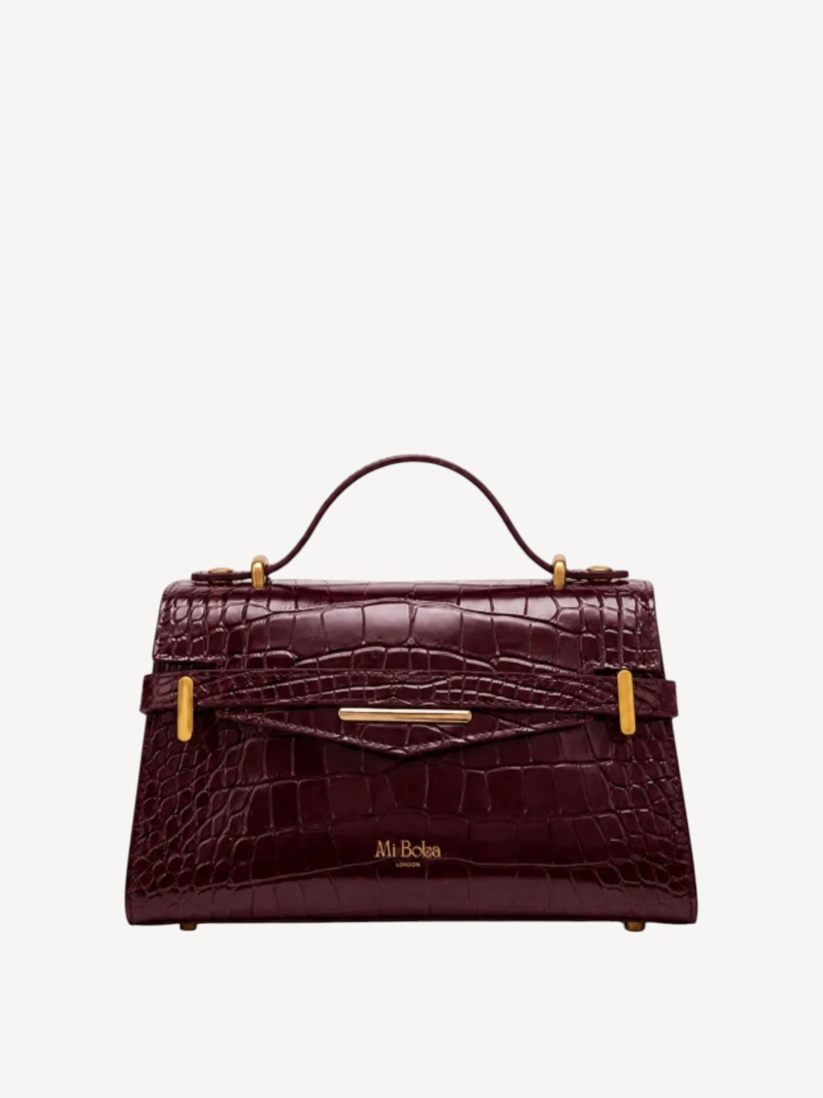 "Mi" Top Handle - Burgundy Croc Embossed