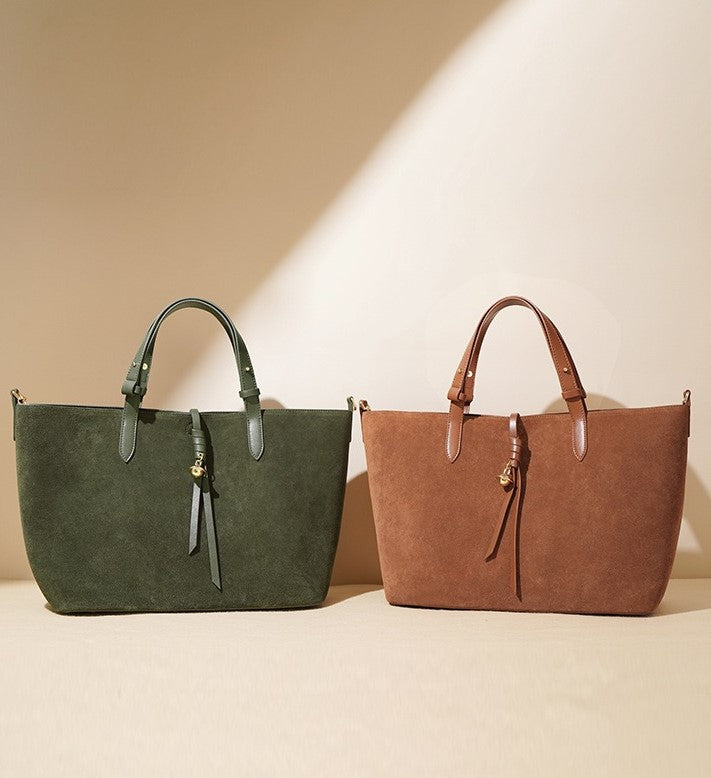 Suede Tote Bag - Purple