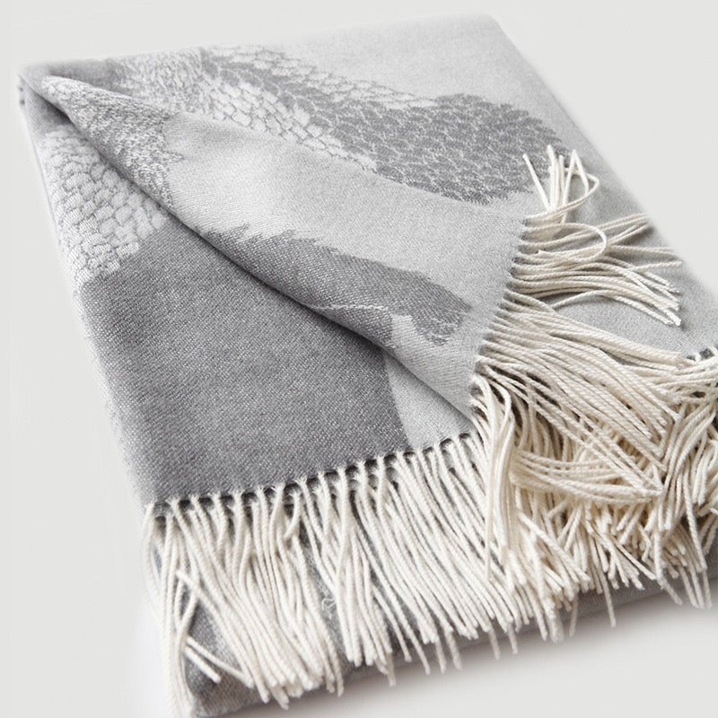 100% Lamb Wool Wolf Blanket