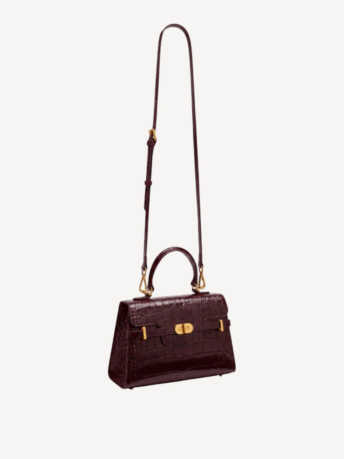 Kensington - Top Handle Burgundy Croc Embossed