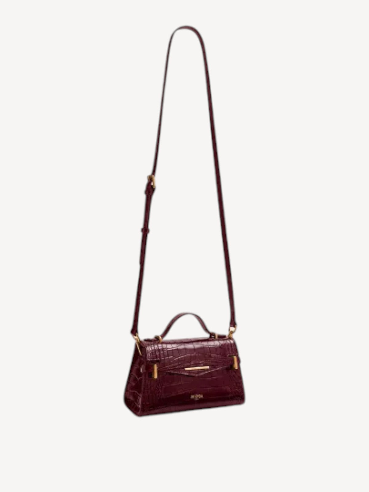 "Mi" Top Handle - Burgundy Croc Embossed
