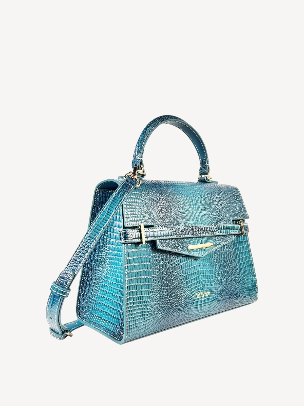 "Mi" Midi Top Handle - Croc Embossed