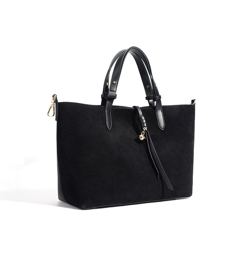 Suede Tote Bag - Black