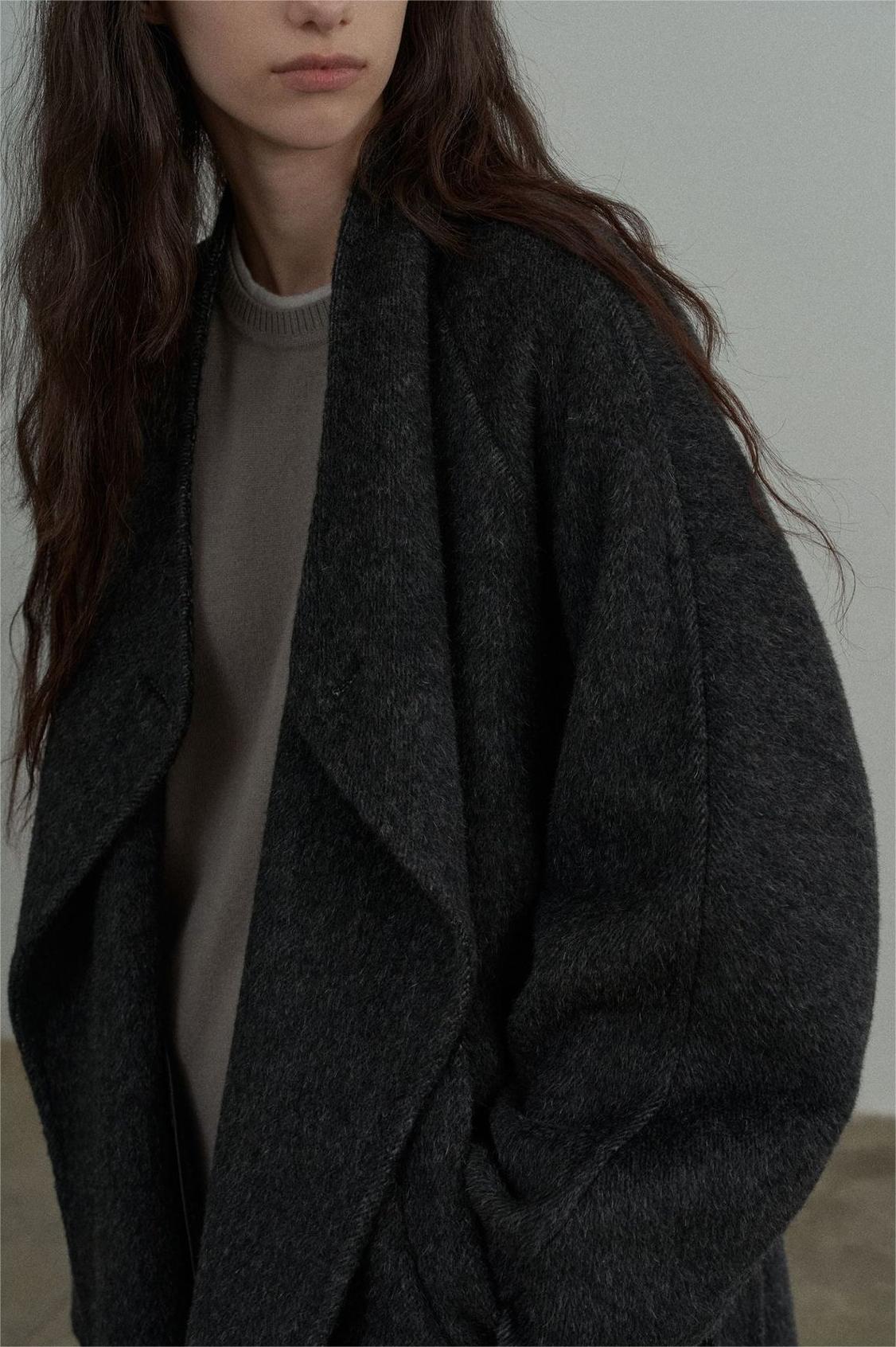 Handmade Lamb Wool Blanche Overcoat