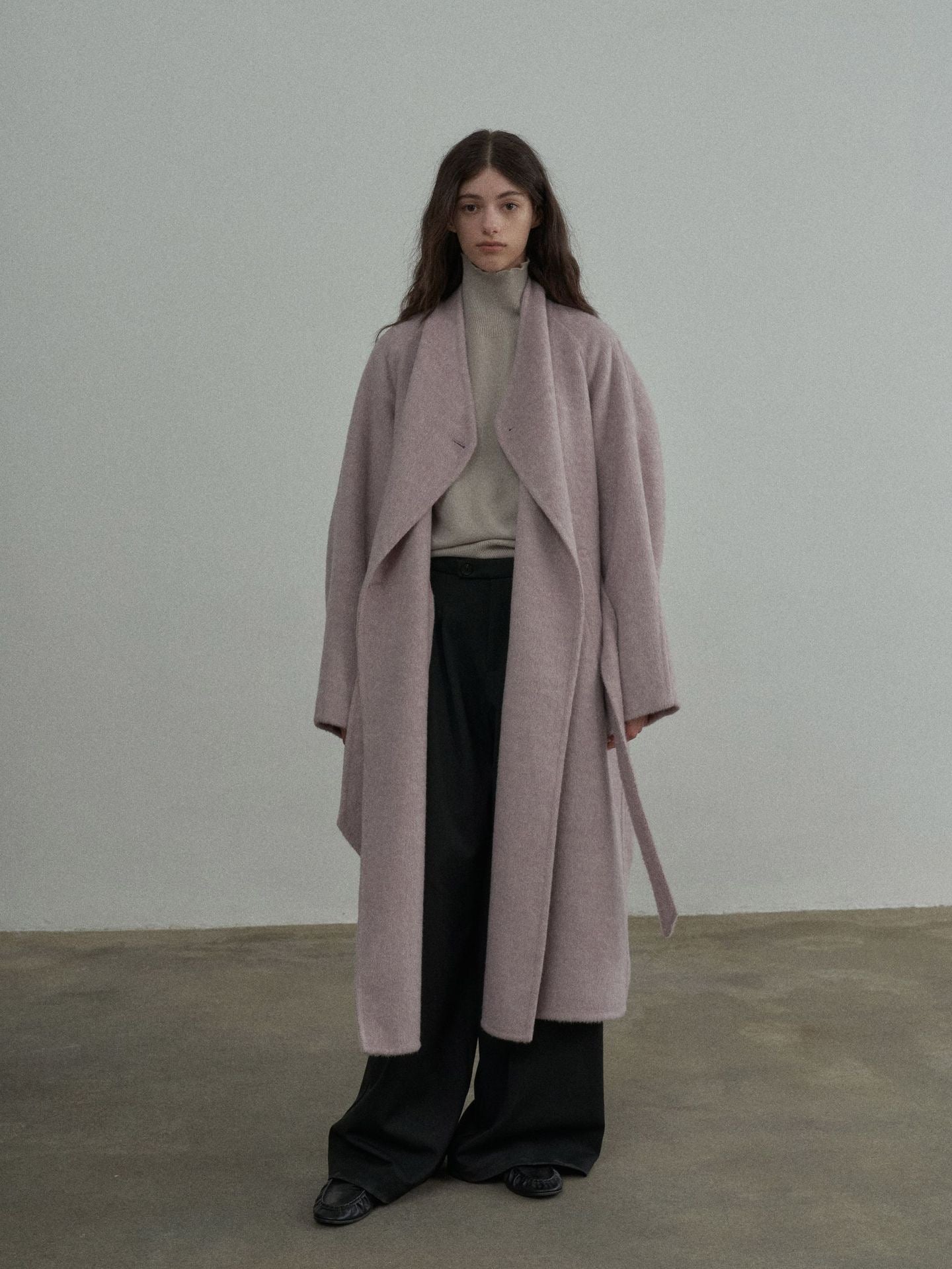 Handmade Lamb Wool Blanche Overcoat