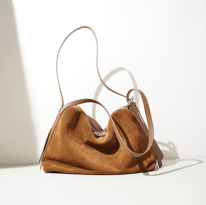 Suede Pillow Shoulder - Coffee