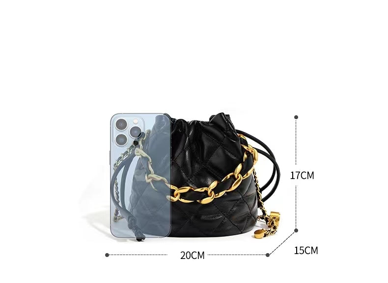 First Layer Cowhide Bertha Shoulder/Tote Bag