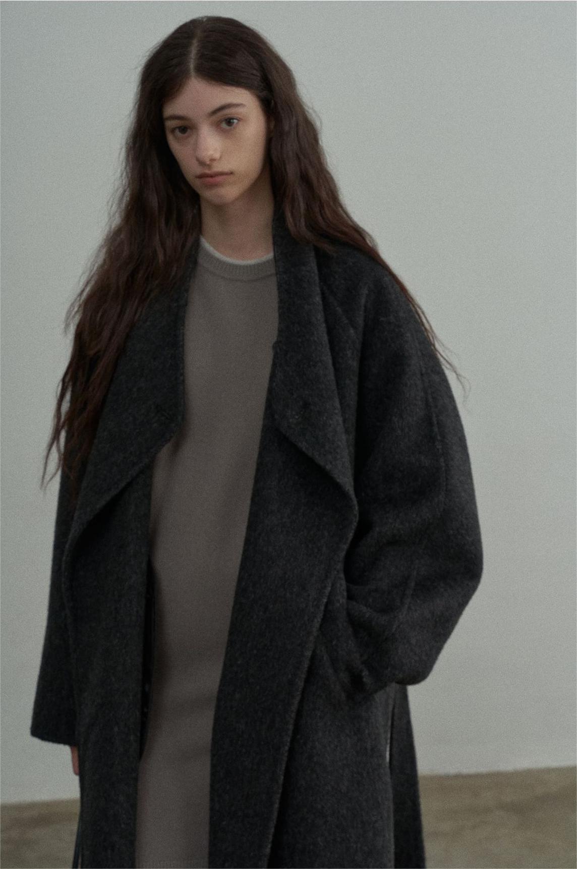 Handmade Lamb Wool Blanche Overcoat