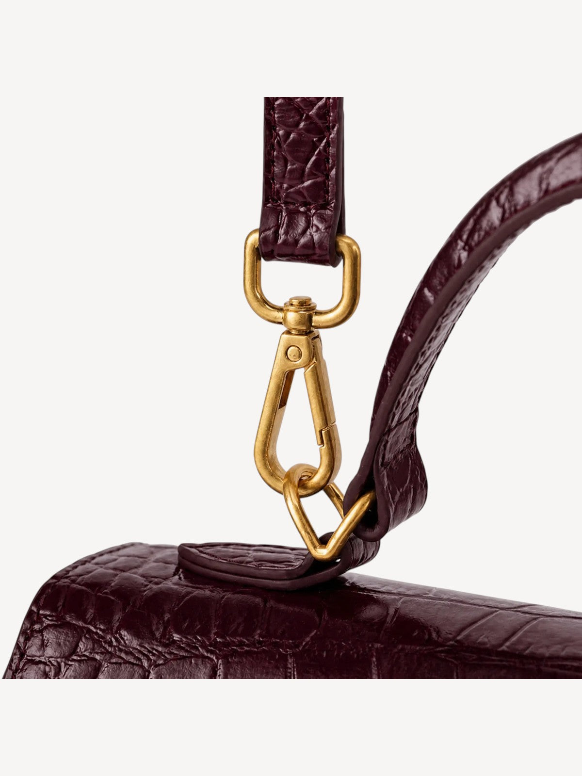 Kensington - Top Handle Burgundy Croc Embossed