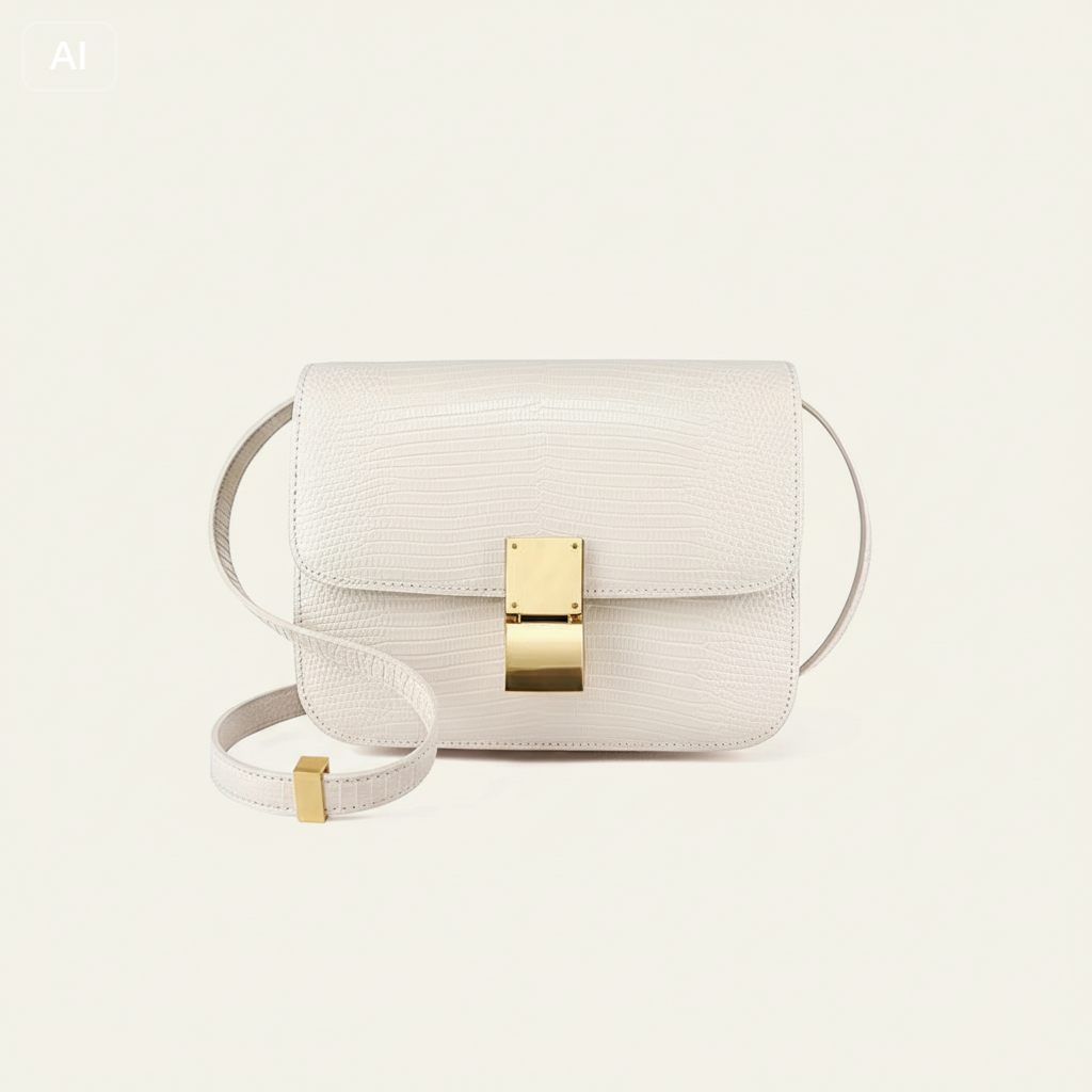 Quinn - Lizard Embossed Creamy White