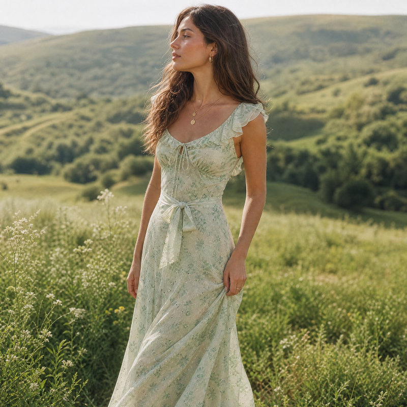Mint Ruffle Maxi Dress