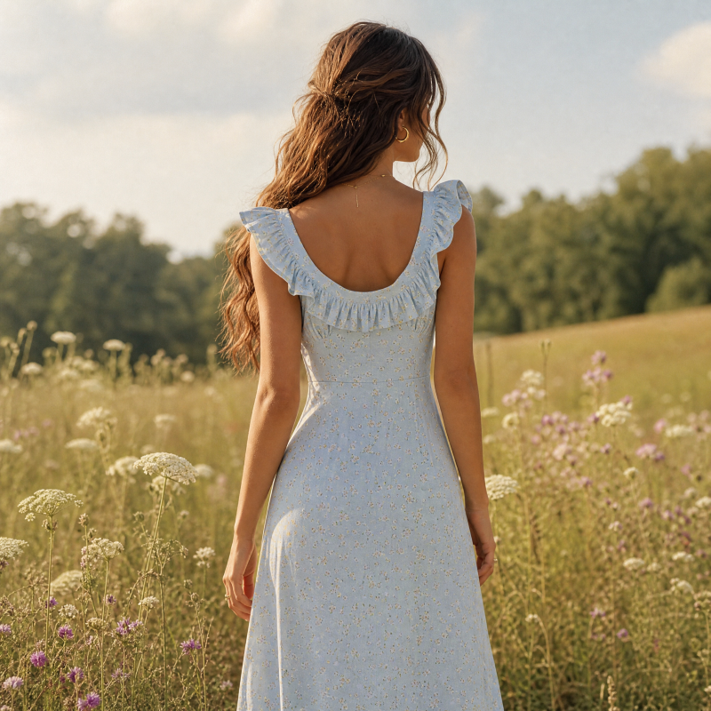 Blue Mist Floral Dress