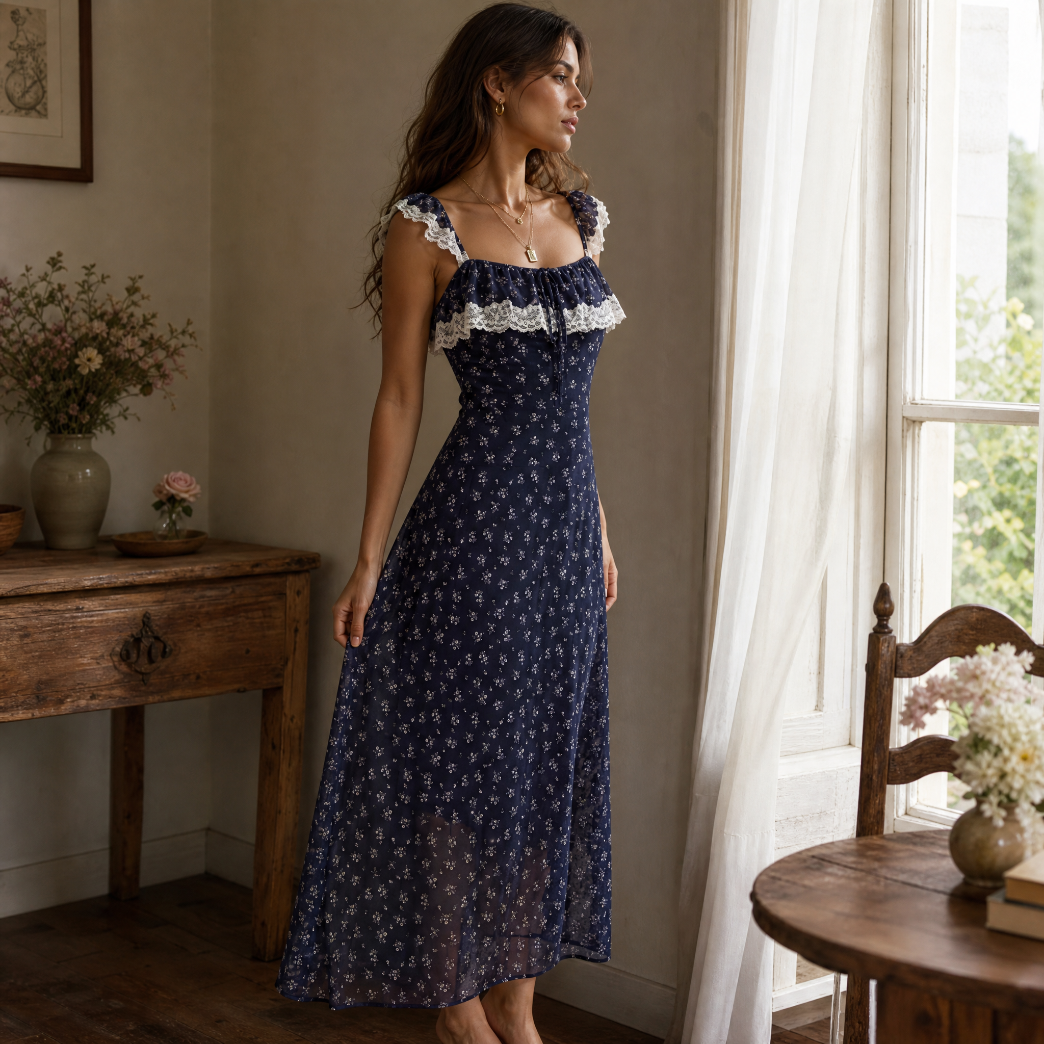 Floral Lace Maxi Dress