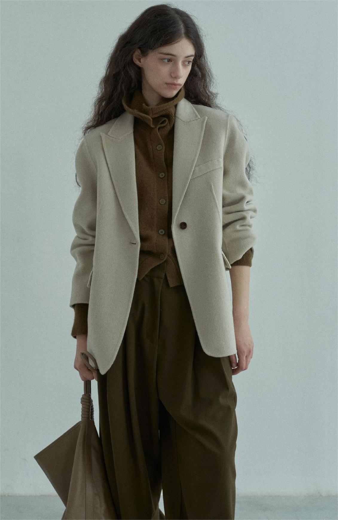 Handmade Lamb Wool Jasmine Overcoat