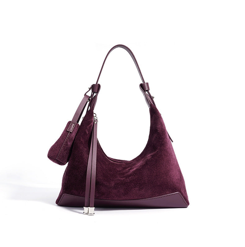 Suede Hobo/Tote - Purple