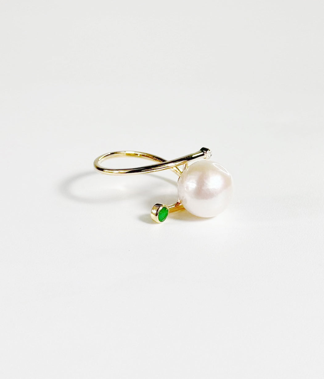 Toi et Moi Ring - Emerald and Diamond