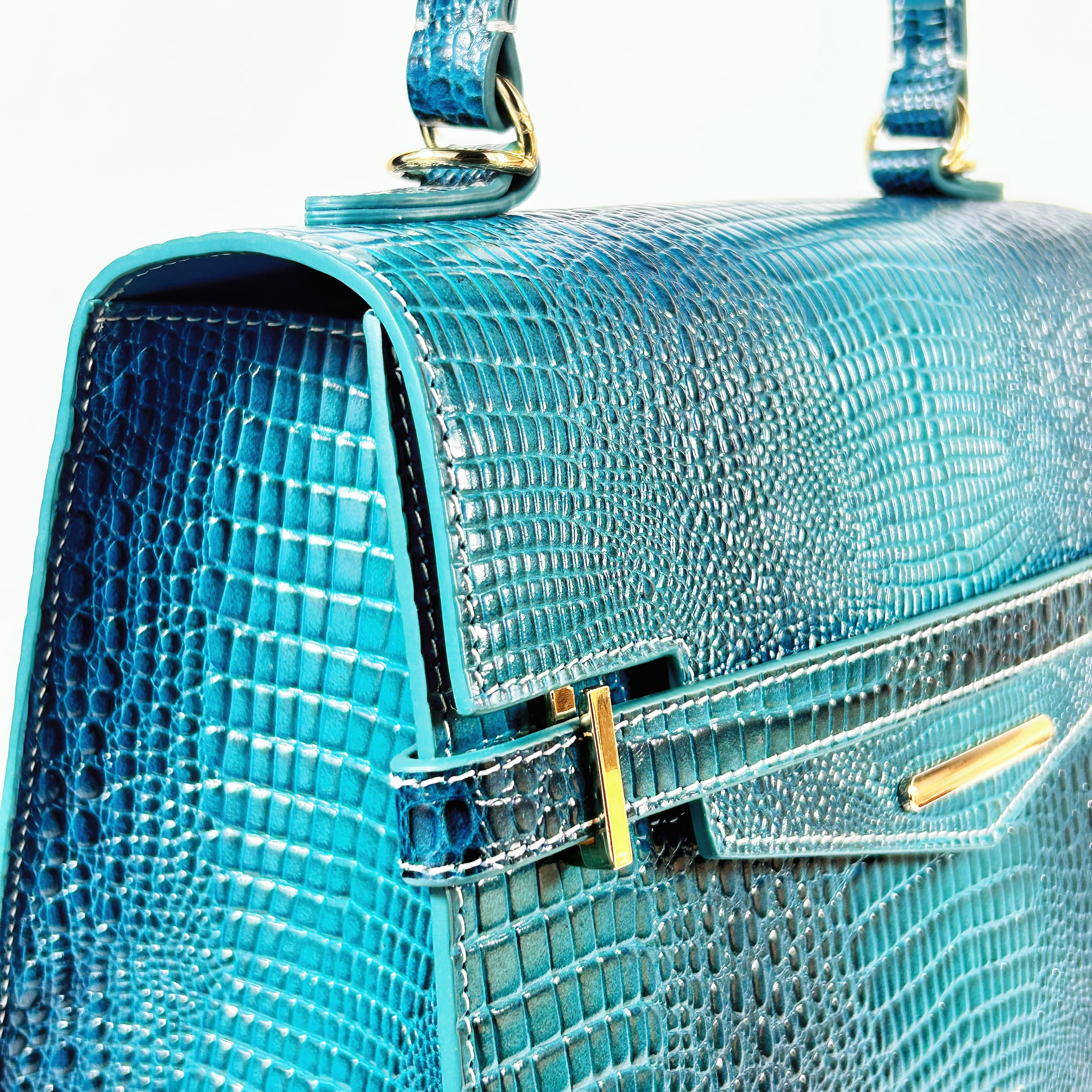 "Mi" Midi Top Handle - Croc Embossed