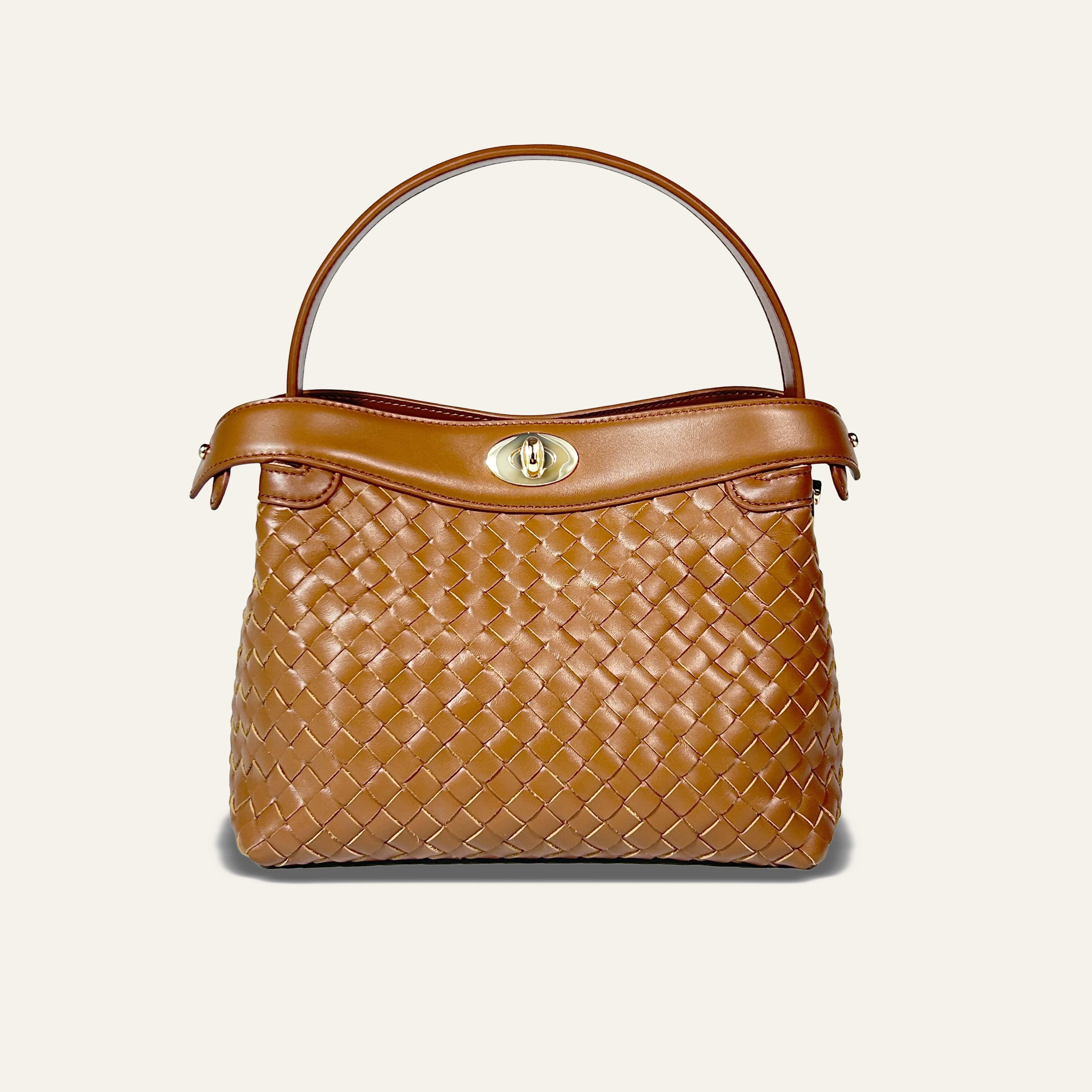 Florence Top Handle Woven - Caramel