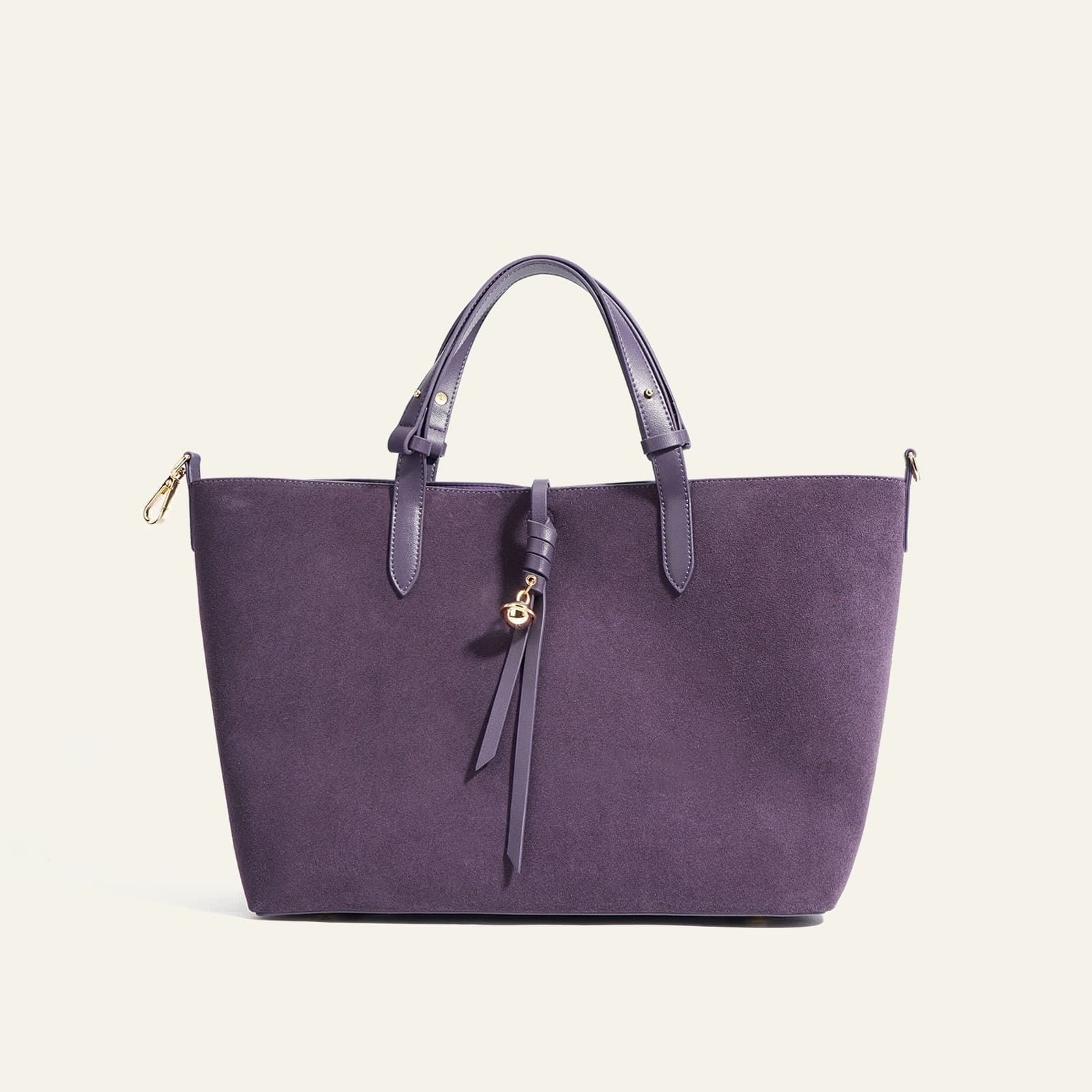 Suede Tote Bag - Purple