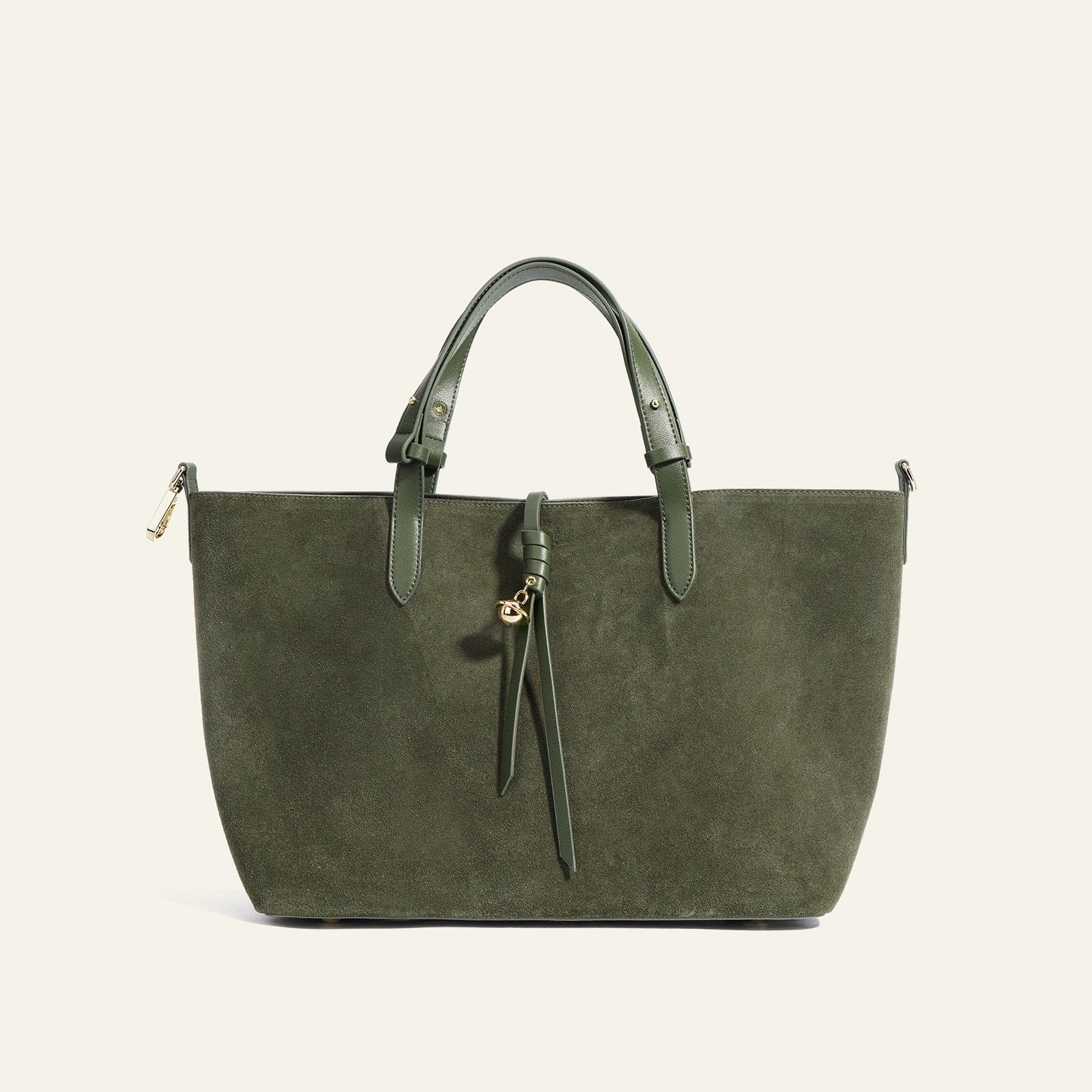 Suede Tote Bag - Olive