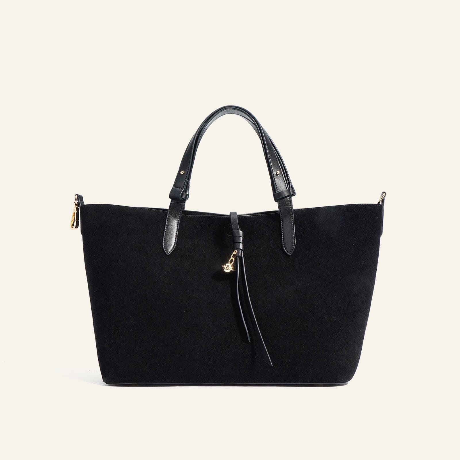 Suede Tote Bag - Black