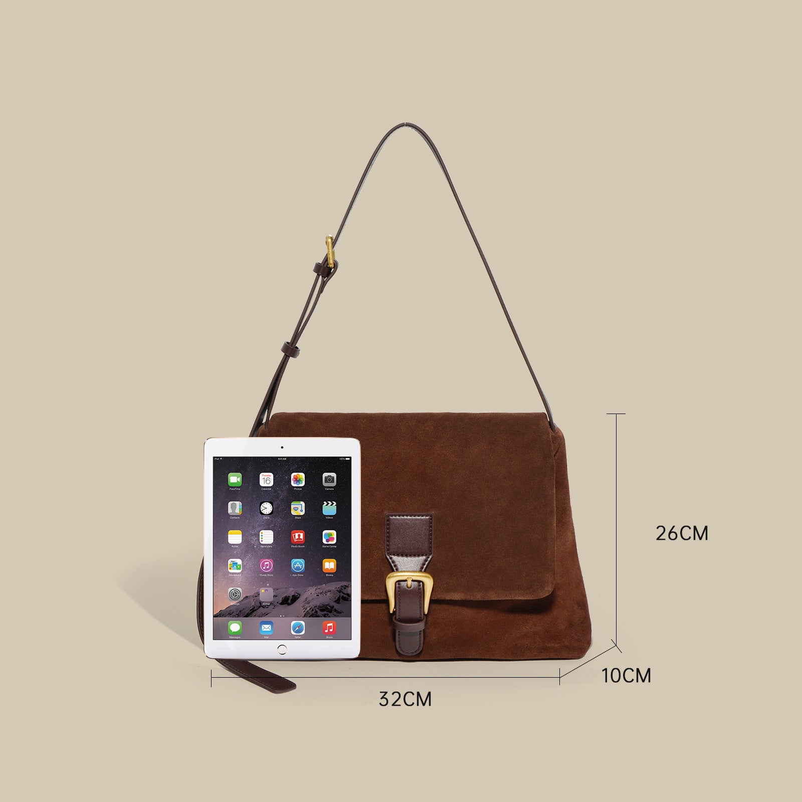 Suede Crossbody - Brown