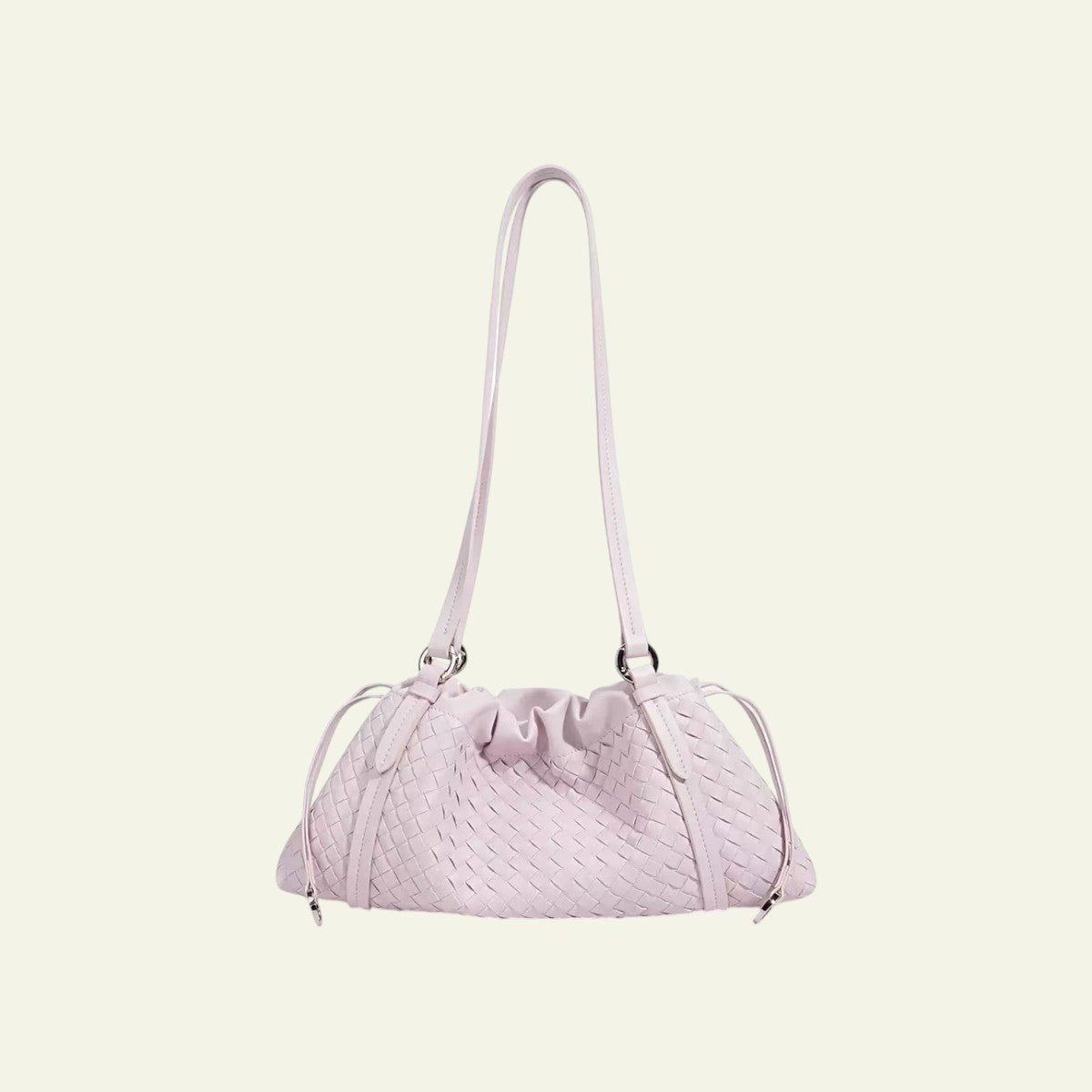 Woven Shoulder Bag - Milk Tea