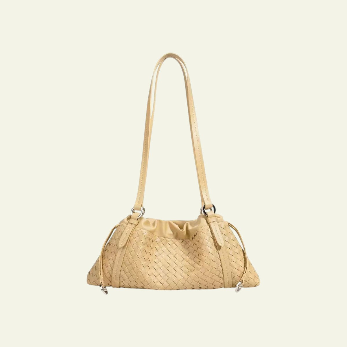 Woven Shoulder Bag - Milk Tea