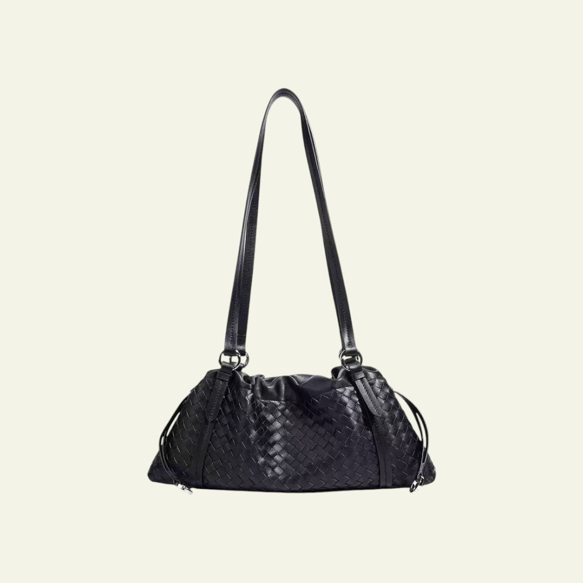 Woven Shoulder Bag - Milk Tea