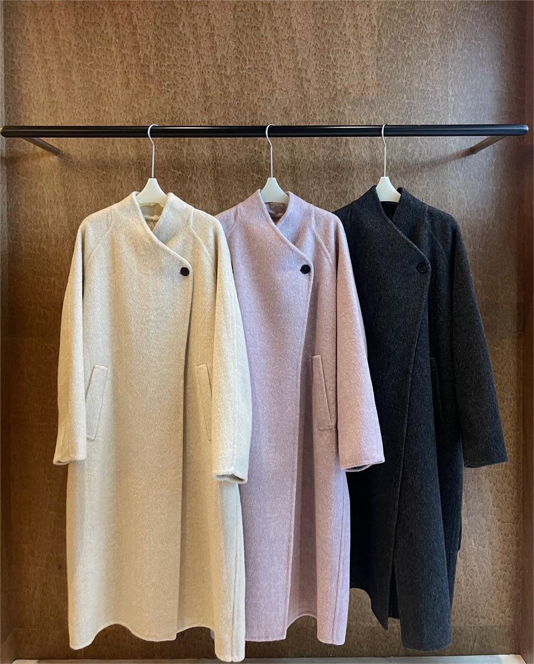 Handmade Lamb Wool Blanche Overcoat