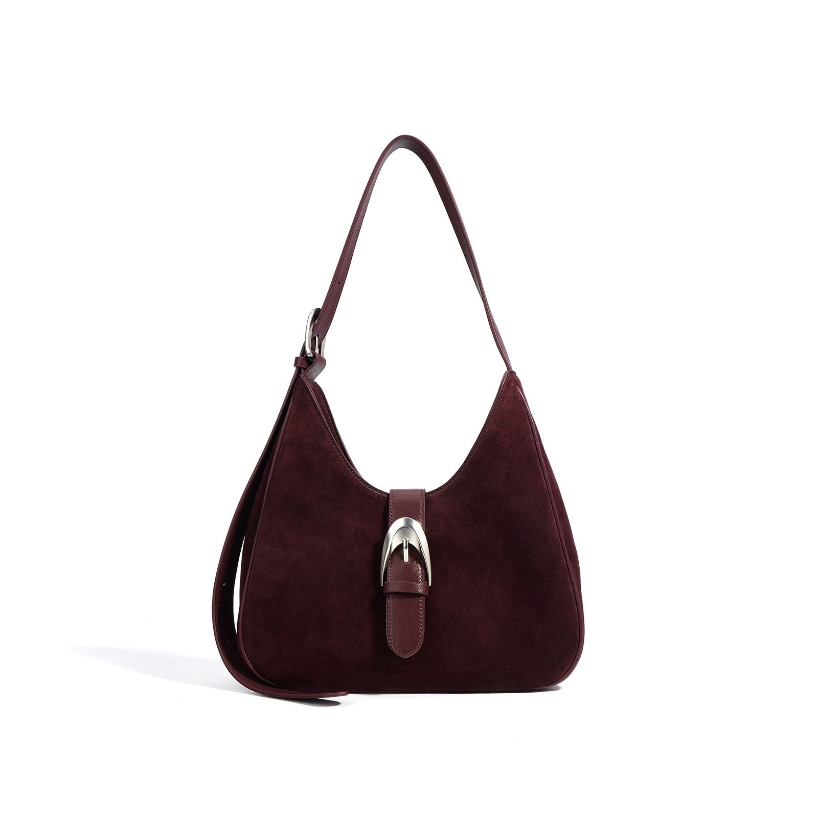 Suede Shoulder Bag - Grey