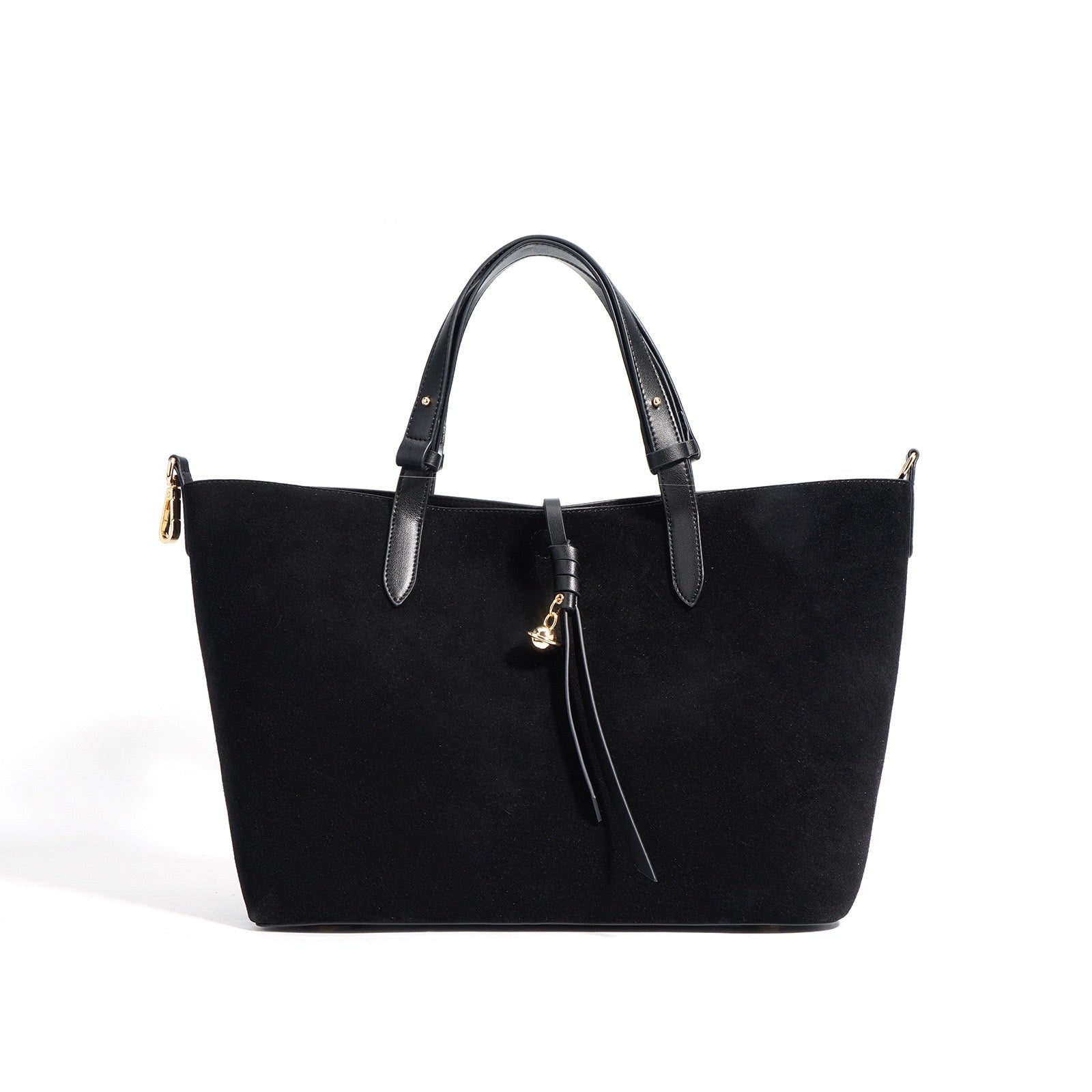 Suede Tote Bag - Black