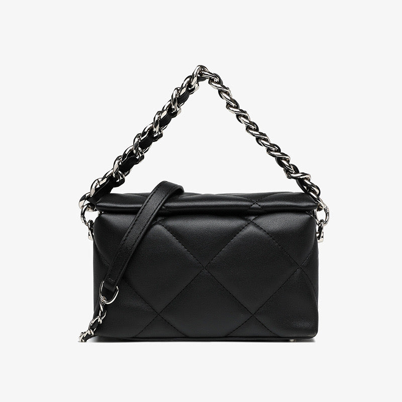 First Layer Cowhide Lamae Shoulder Bag