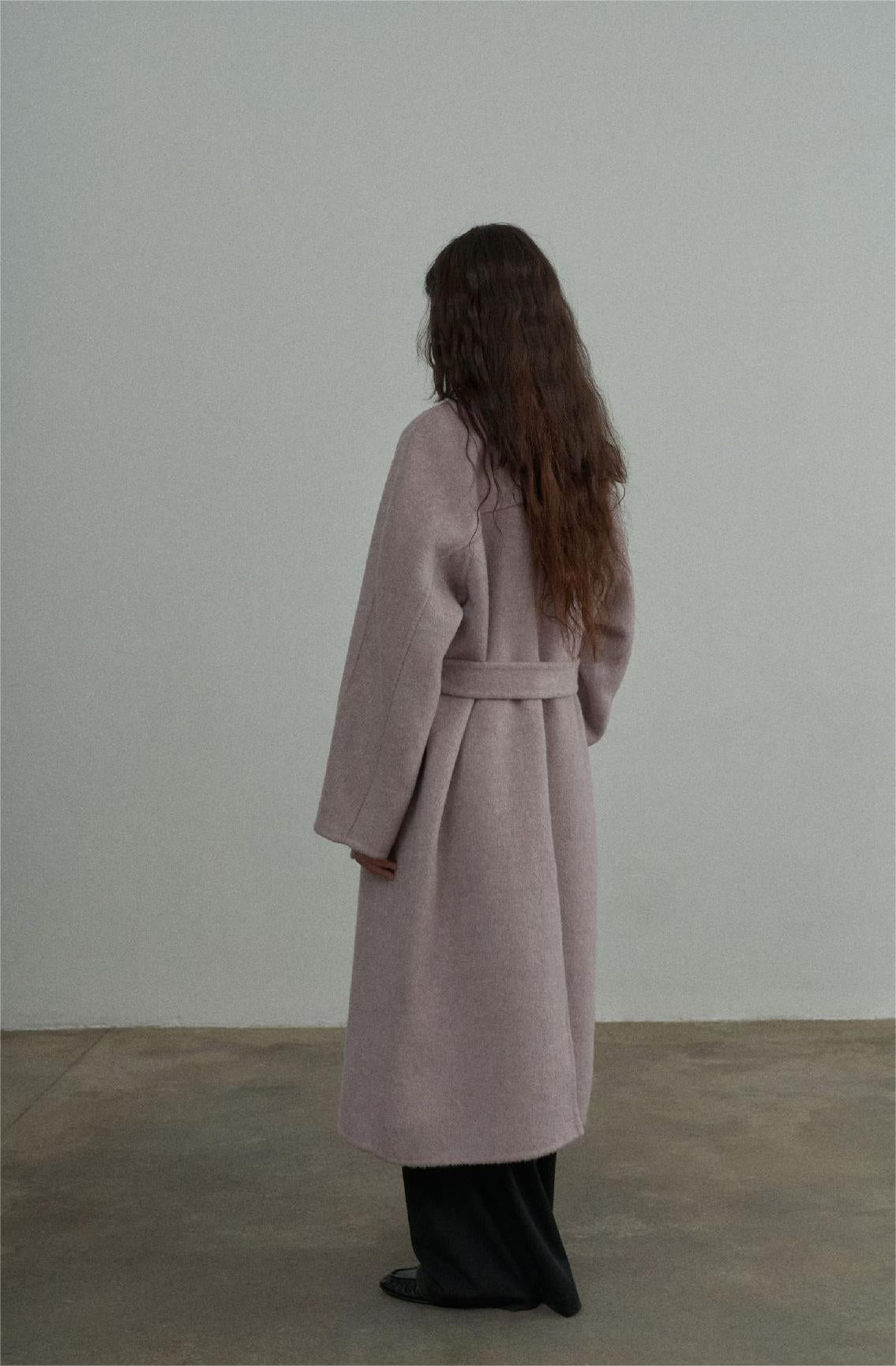 Handmade Lamb Wool Blanche Overcoat
