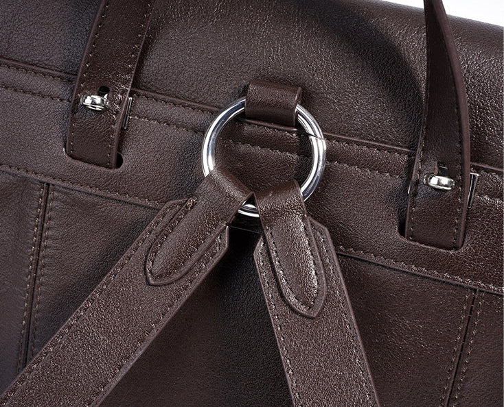 Vegetable-Tanned Cowhide Backpack - Black