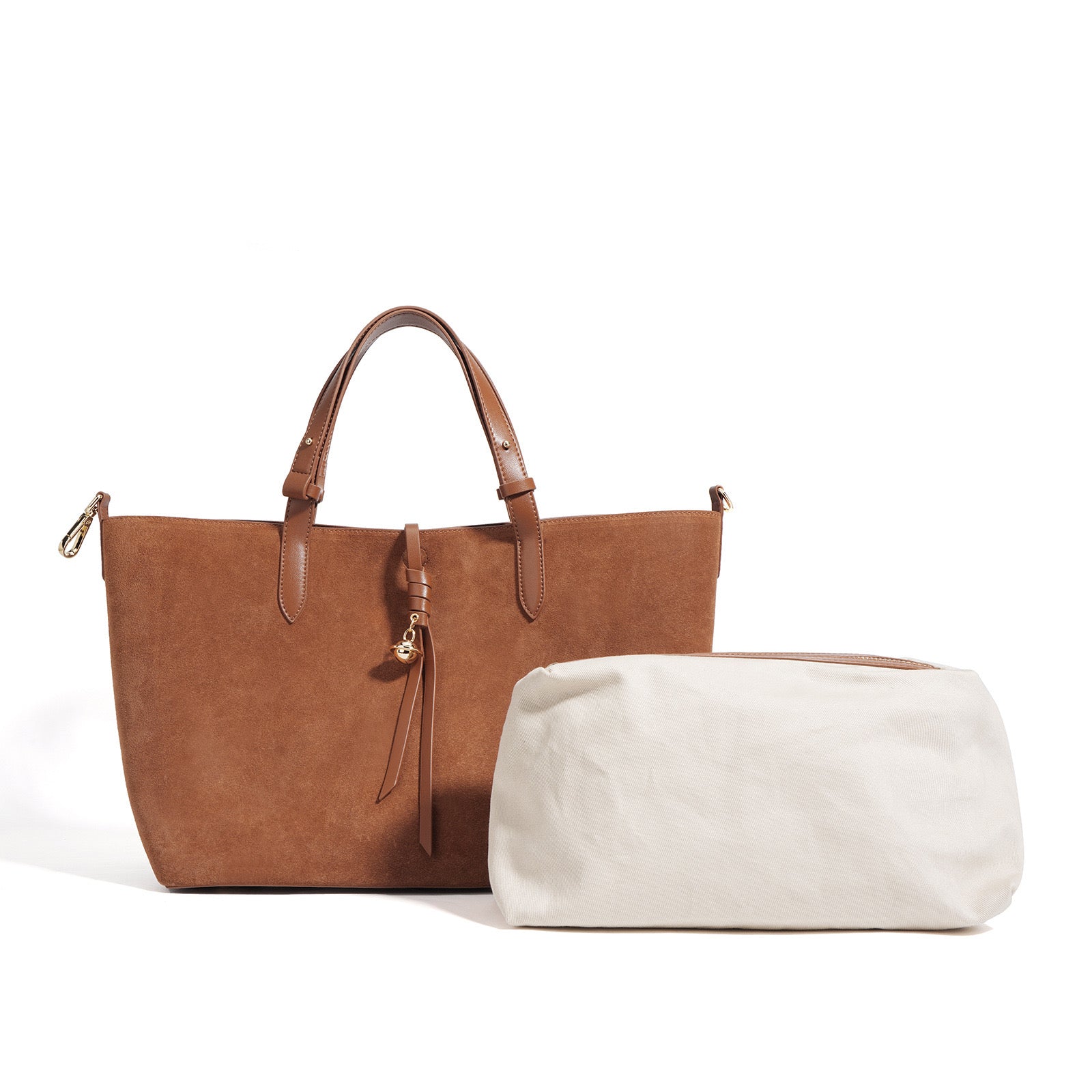 Suede Tote Bag - Purple