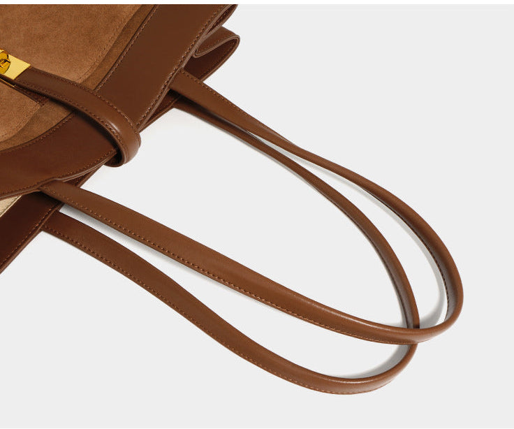 Suede Shoulder/Tote - Brown