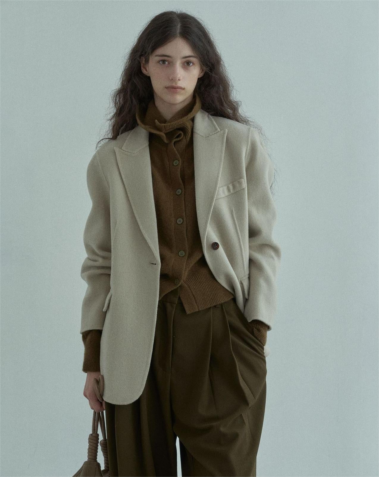 Handmade Lamb Wool Jasmine Overcoat