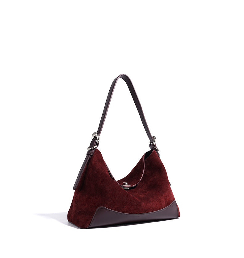 Suede Shoulder - Burgundy