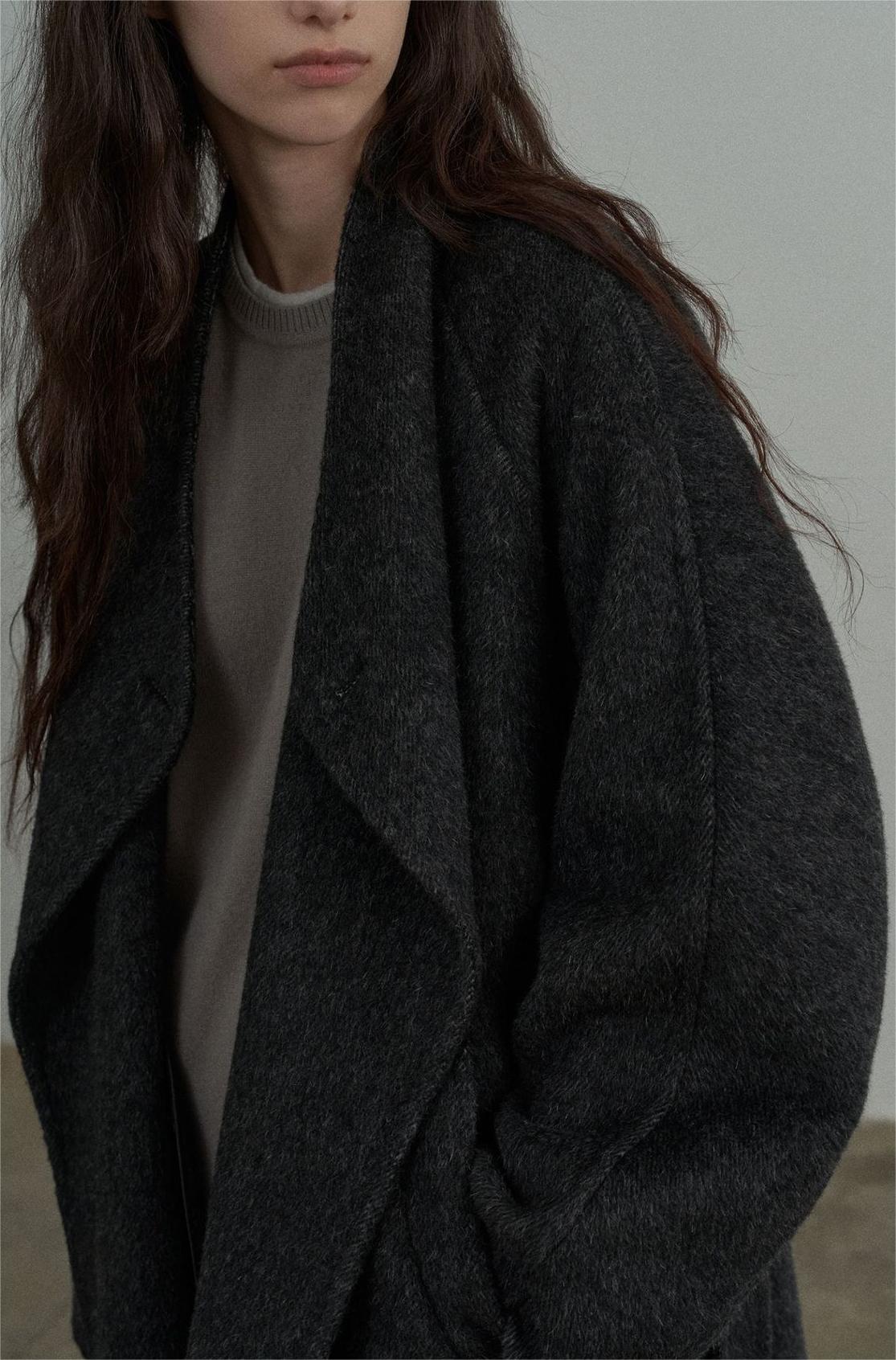 Handmade Lamb Wool Blanche Overcoat