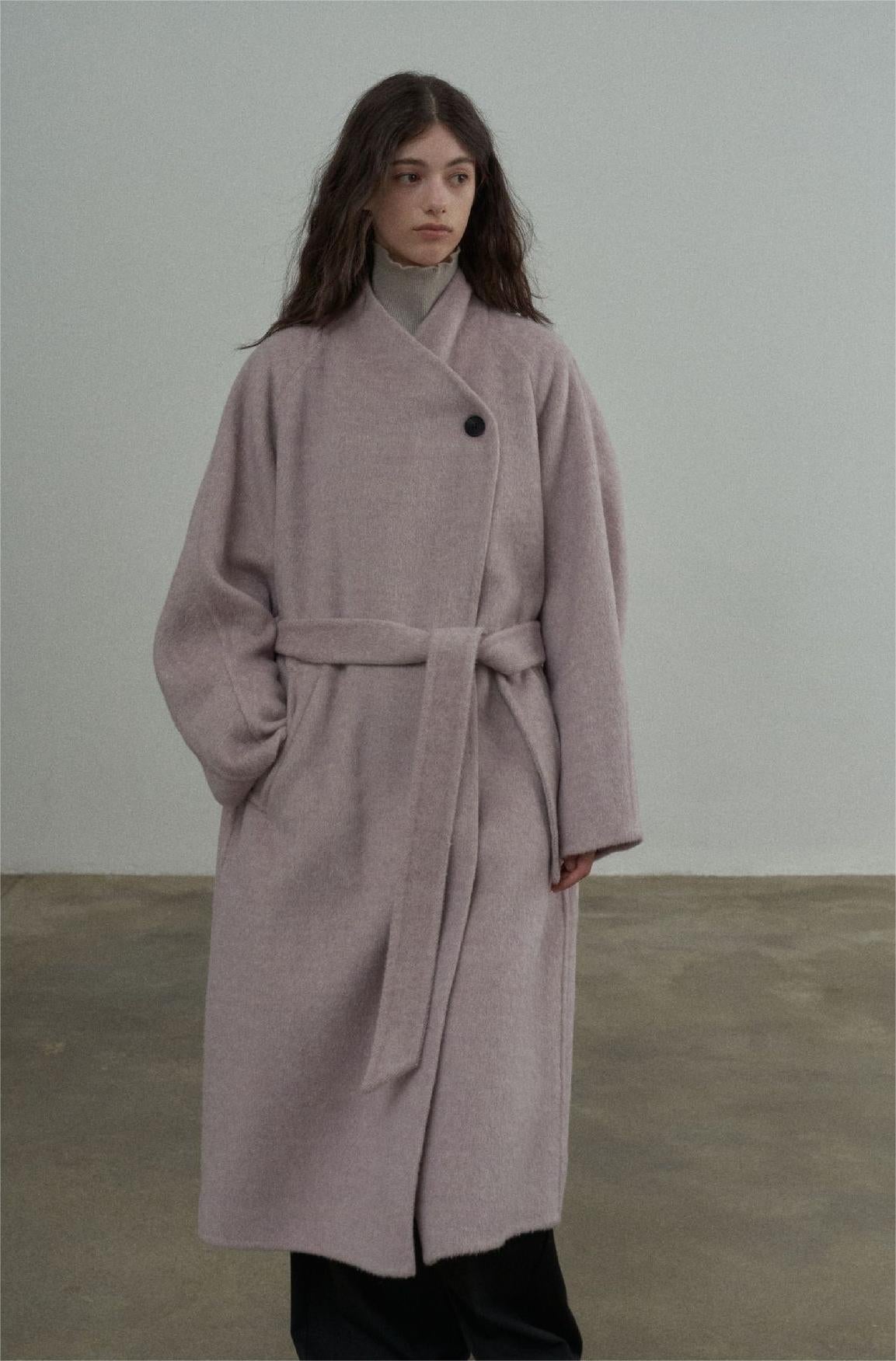 Handmade Lamb Wool Blanche Overcoat