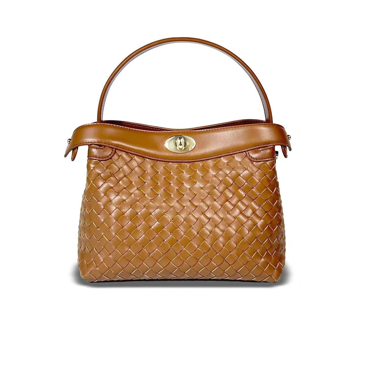 Florence Top Handle Woven - Caramel