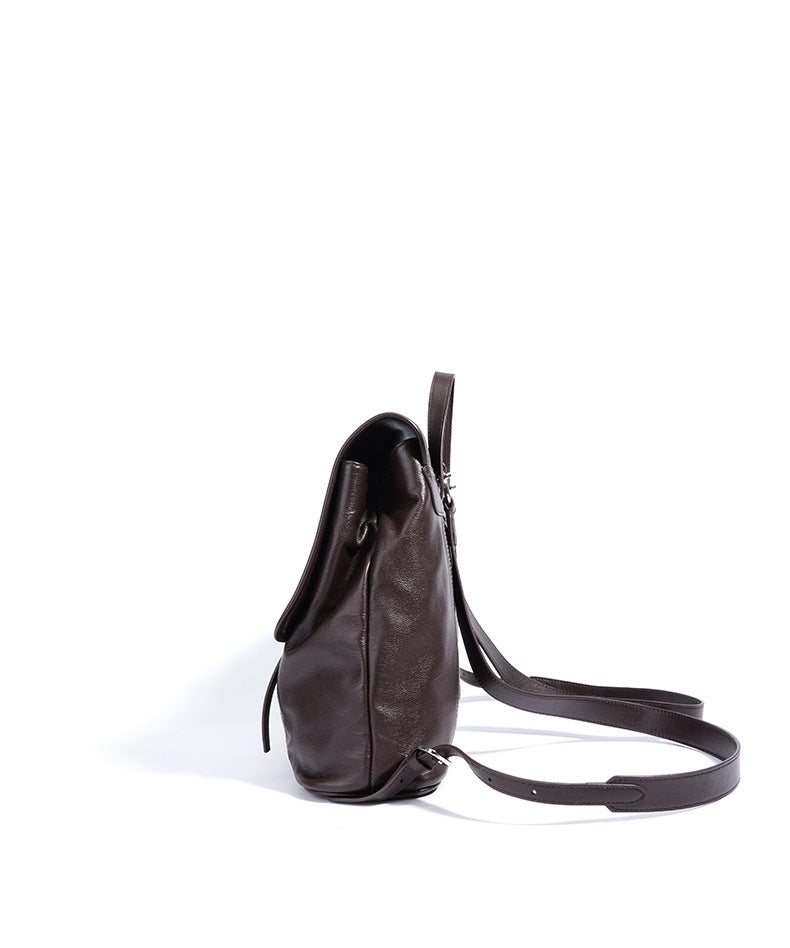 Vegetable-Tanned Cowhide Backpack - Black
