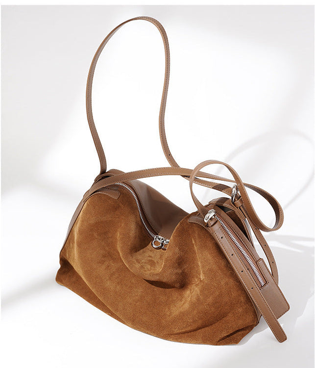 Suede Pillow Shoulder - Coffee