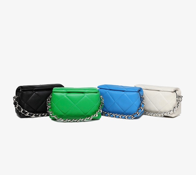 First Layer Cowhide Lamae Shoulder Bag