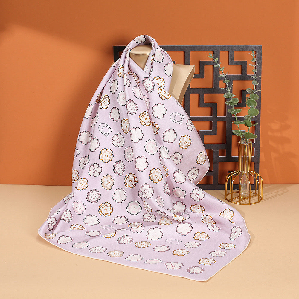 100% Natural Mulberry Silk 90cm x 90cm Scarf - Abstract