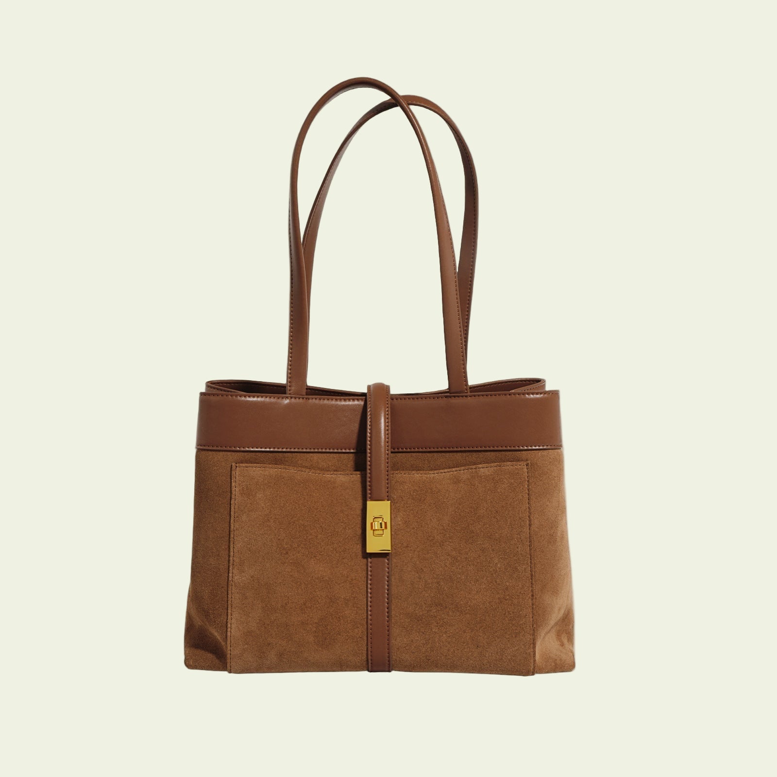 Suede Shoulder/Tote - Brown