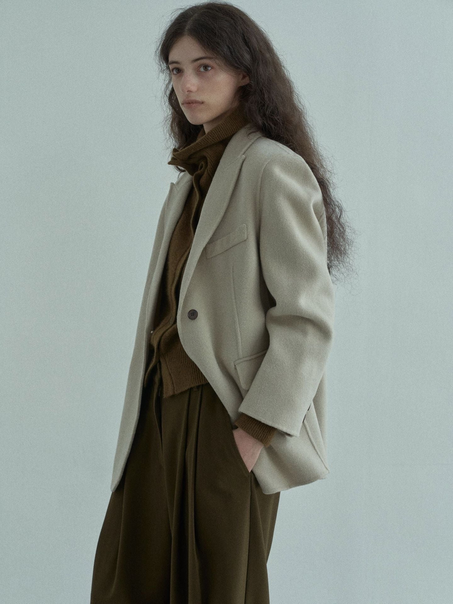 Handmade Lamb Wool Jasmine Overcoat