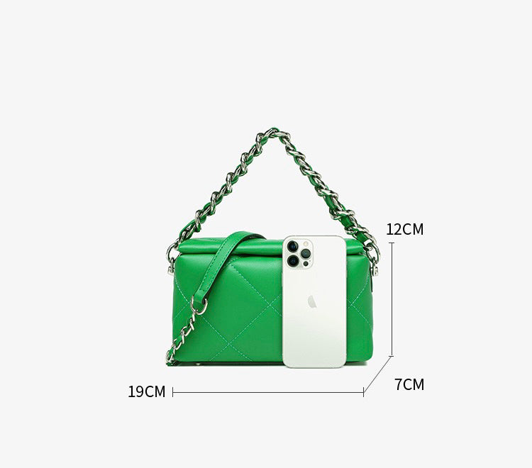 First Layer Cowhide Lamae Shoulder Bag