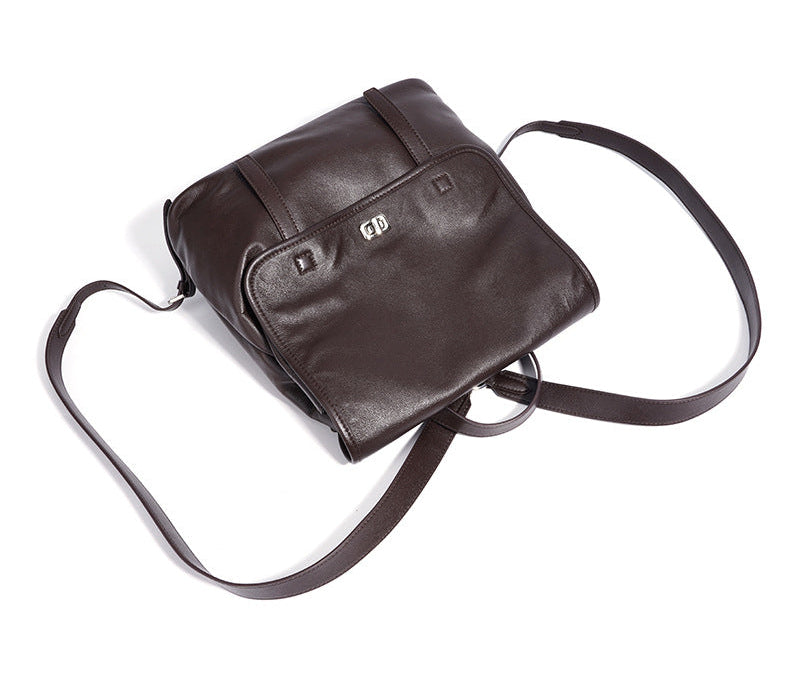 Vegetable-Tanned Cowhide Backpack - Black